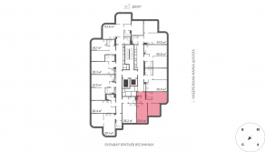 ЖК «Марк», планировка 2-комнатной квартиры, 53.60 м²