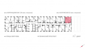 ЖК «Обручева 30», планировка 1-комнатной квартиры, 38.20 м²