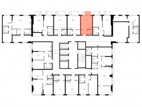 ЖК «2-й Иртышский», планировка студии, 22.30 м²
