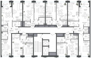 ЖК «Михалковский», планировка 2-комнатной квартиры, 36.70 м²
