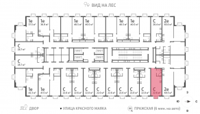 ЖК «ParkSide», планировка студии, 22.60 м²