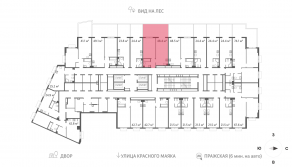 ЖК «ParkSide», планировка 1-комнатной квартиры, 48.70 м²