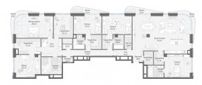 ЖК Дом «Лаврушинский», планировка 6-комнатной квартиры, 326.80 м²