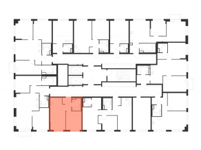ЖК «Бунинская набережная», планировка 1-комнатной квартиры, 35.10 м²