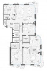 ЖК Дом «Лаврушинский», планировка 4-комнатной квартиры, 267.10 м²