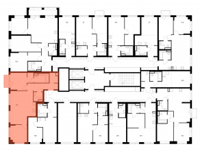 ЖК «Бунинская набережная», планировка 2-комнатной квартиры, 62.70 м²