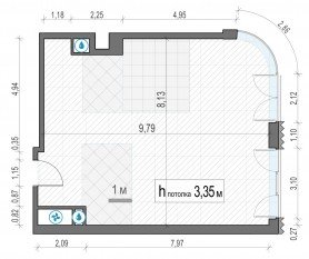 ЖК Дом «Лаврушинский», планировка 1-комнатной квартиры, 72.70 м²