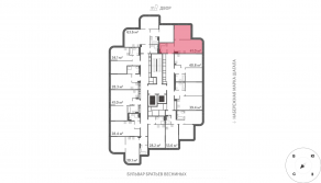 ЖК «Марк», планировка 1-комнатной квартиры, 41.00 м²