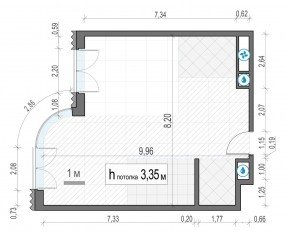 ЖК Дом «Лаврушинский», планировка 1-комнатной квартиры, 67.20 м²