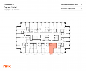 ЖК «Алтуфьевское 53», планировка студии, 29.10 м²