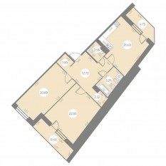 ЖК «Огни Залива», планировка 2-комнатной квартиры, 94.34 м²