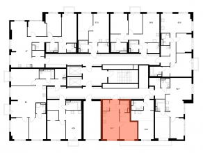 ЖК «Бунинская набережная», планировка 1-комнатной квартиры, 36.70 м²