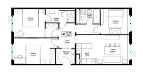 ЖК «Эко Видное 2.0», планировка 3-комнатной квартиры, 80.80 м²