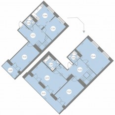 ЖК «Огни Залива», планировка 4-комнатной квартиры, 160.55 м²