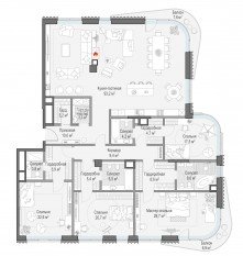 ЖК Дом «Лаврушинский», планировка 4-комнатной квартиры, 260.10 м²