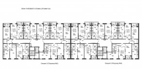 ЖК «Клевер», планировка 3-комнатной квартиры, 57.38 м²