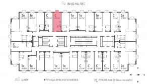 ЖК «ParkSide», планировка студии, 21.60 м²