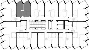 ЖК «MOD», планировка 1-комнатной квартиры, 44.37 м²