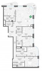 ЖК Дом «Лаврушинский», планировка 4-комнатной квартиры, 228.60 м²