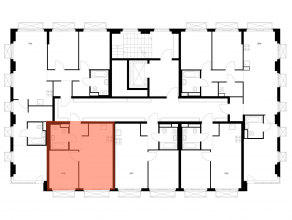 ЖК «2-й Иртышский», планировка 1-комнатной квартиры, 35.80 м²