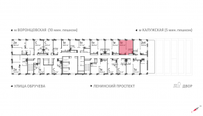 ЖК «Обручева 30», планировка 1-комнатной квартиры, 36.60 м²