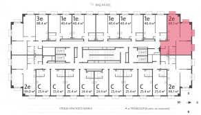 ЖК «ParkSide», планировка 2-комнатной квартиры, 66.10 м²