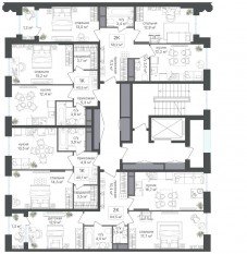 МФК «Варшавские ворота», планировка 2-комнатной квартиры, 56.20 м²