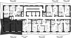 ЖК «Селигер Сити», планировка 2-комнатной квартиры, 72.64 м²