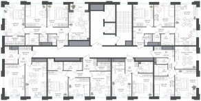 ЖК «Михалковский», планировка 2-комнатной квартиры, 35.80 м²
