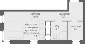МФК «Liberty», планировка студии, 26.20 м²